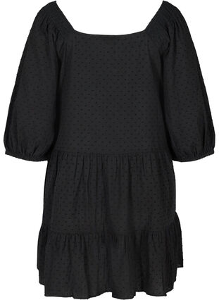 Kjole med 3/4 ærmer og a-form , Black, Packshot image number 1