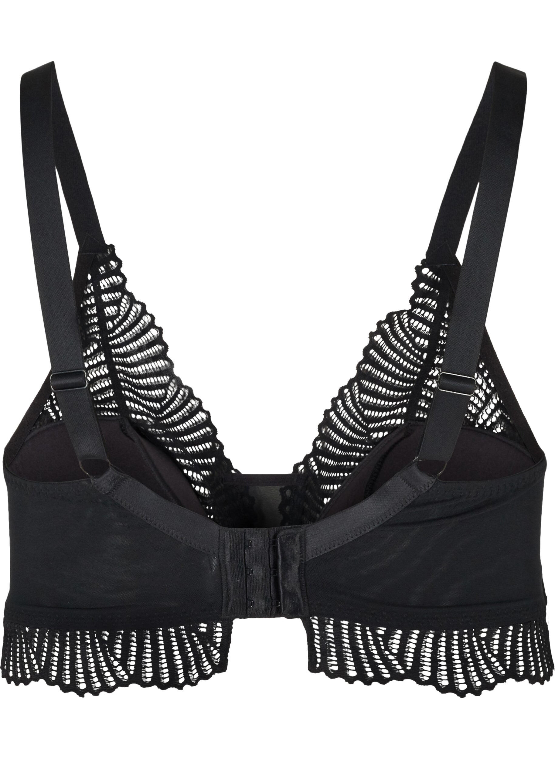 Zizzi Blonde bralette med bl&oslash;d vattering, Black, Packshot image number 1
