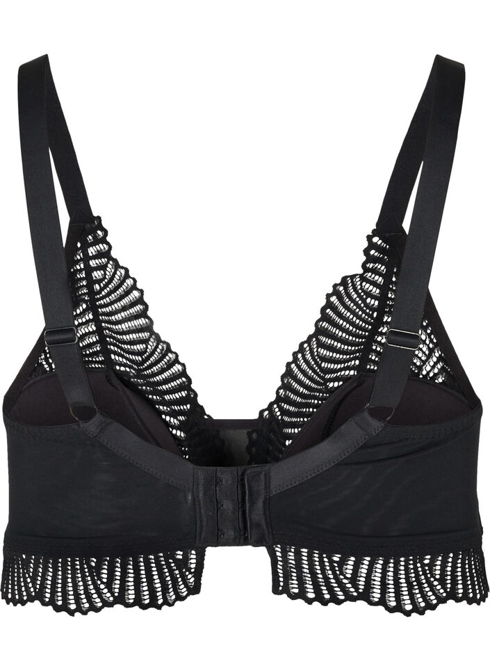 Blonde bralette med bl&oslash;d vattering, Black, Packshot image number 1