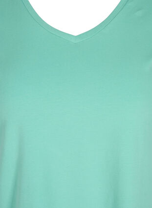Basis t-shirt med v-hals, Dusty Jade Green, Packshot image number 2