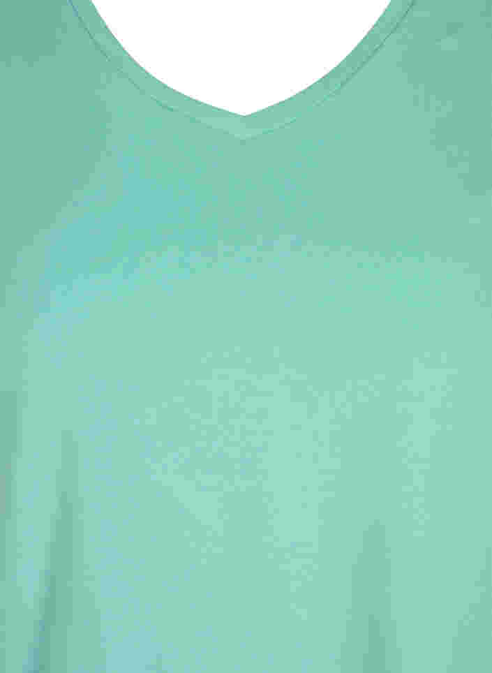 Basis t-shirt med v-hals, Dusty Jade Green, Packshot image number 2