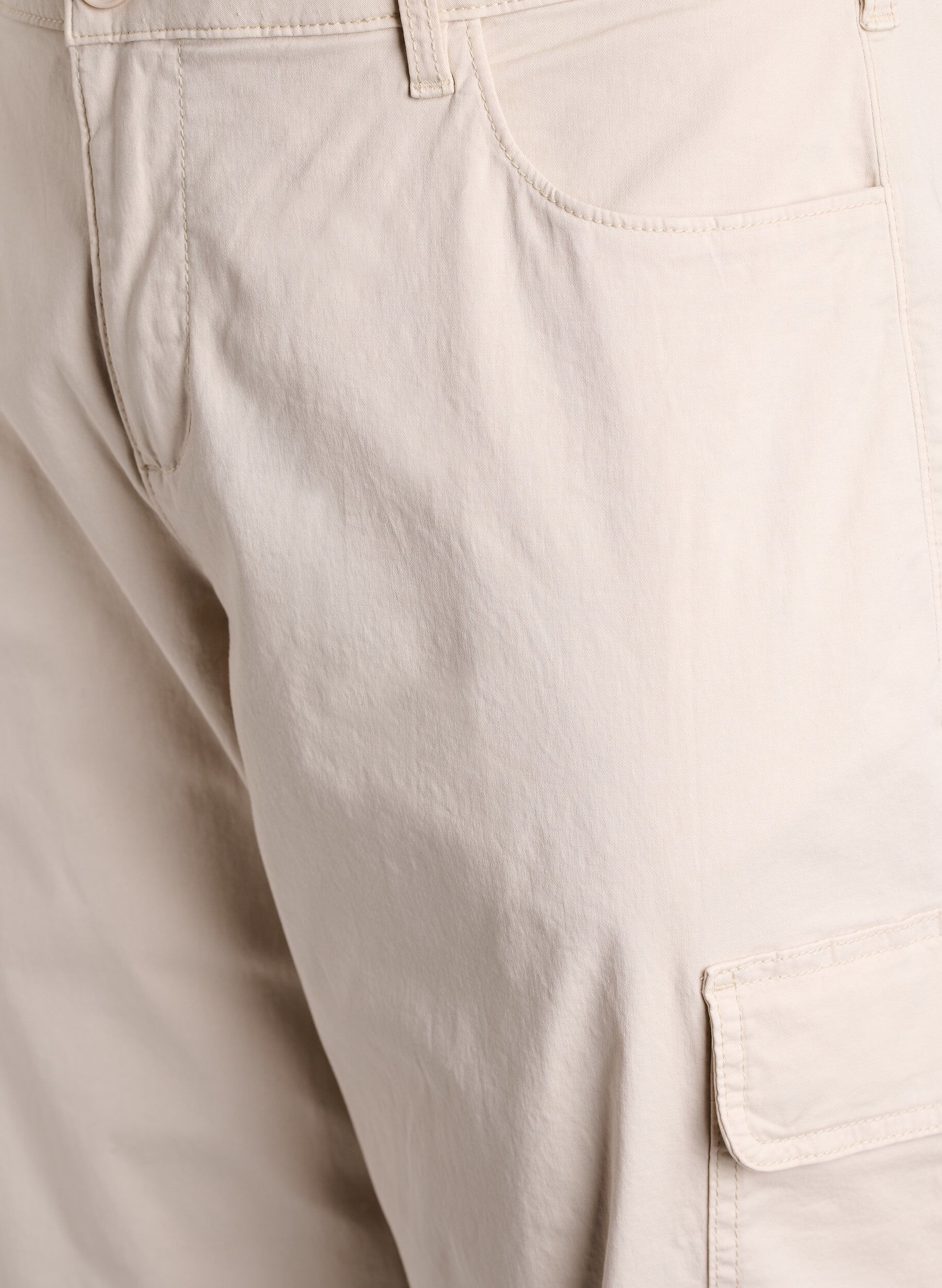 Zizzi Cargo knickers med h&oslash;j talje, Beige, Packshot image number 2