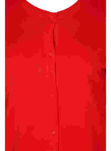 Strikket cardigan med knapper i viskosemix, Fiery Red, Packshot image number 2