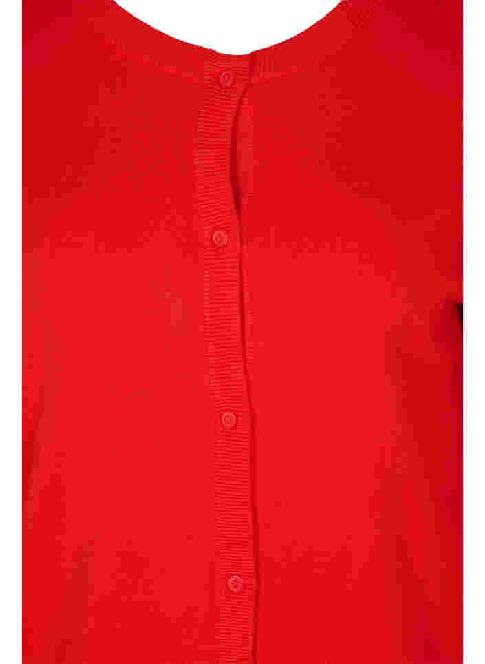 Strikket cardigan med knapper i viskosemix, Fiery Red, Packshot image number 2
