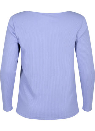 Langærmet t-shirt med asymmetrisk udskæring, Lavender Violet, Packshot image number 1