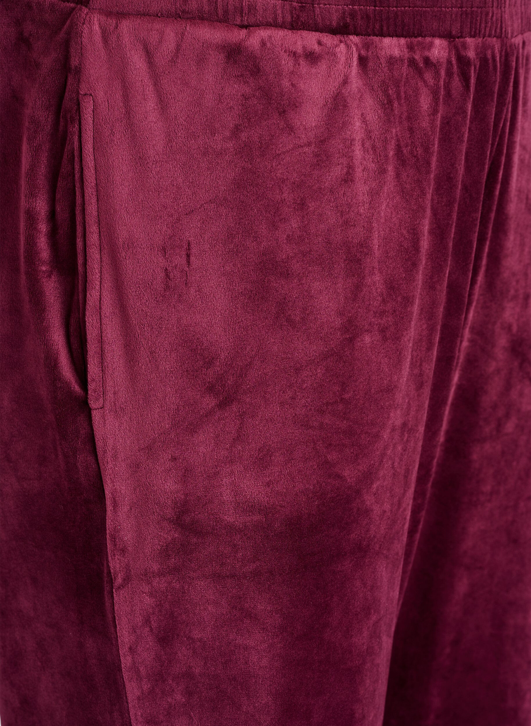 ZizziL&oslash;se bukser i velour, R&oslash;d, Packshot image number 2
