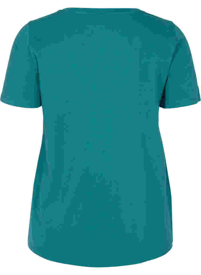 Basis t-shirt med v-hals, Pacific, Packshot image number 1