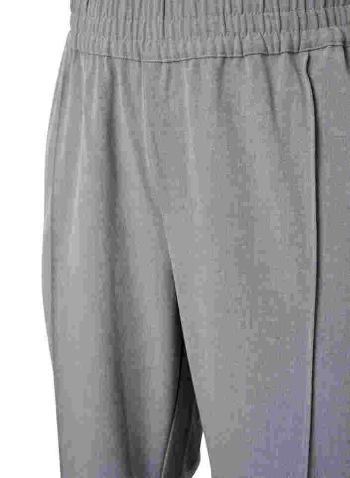 Gråmelerede bukser med elastik i taljen, Medium Grey Melange, Packshot image number 2
