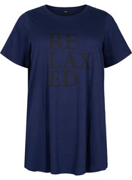 Oversize nat t-shirt i økologisk bomuld, Peacoat W. relaxed