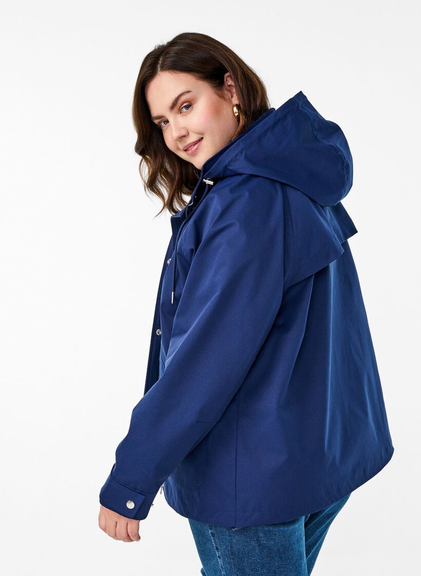 Kort for&aring;rsjakke med aftagelig h&aelig;tte, Bl&aring;, Model image number 2