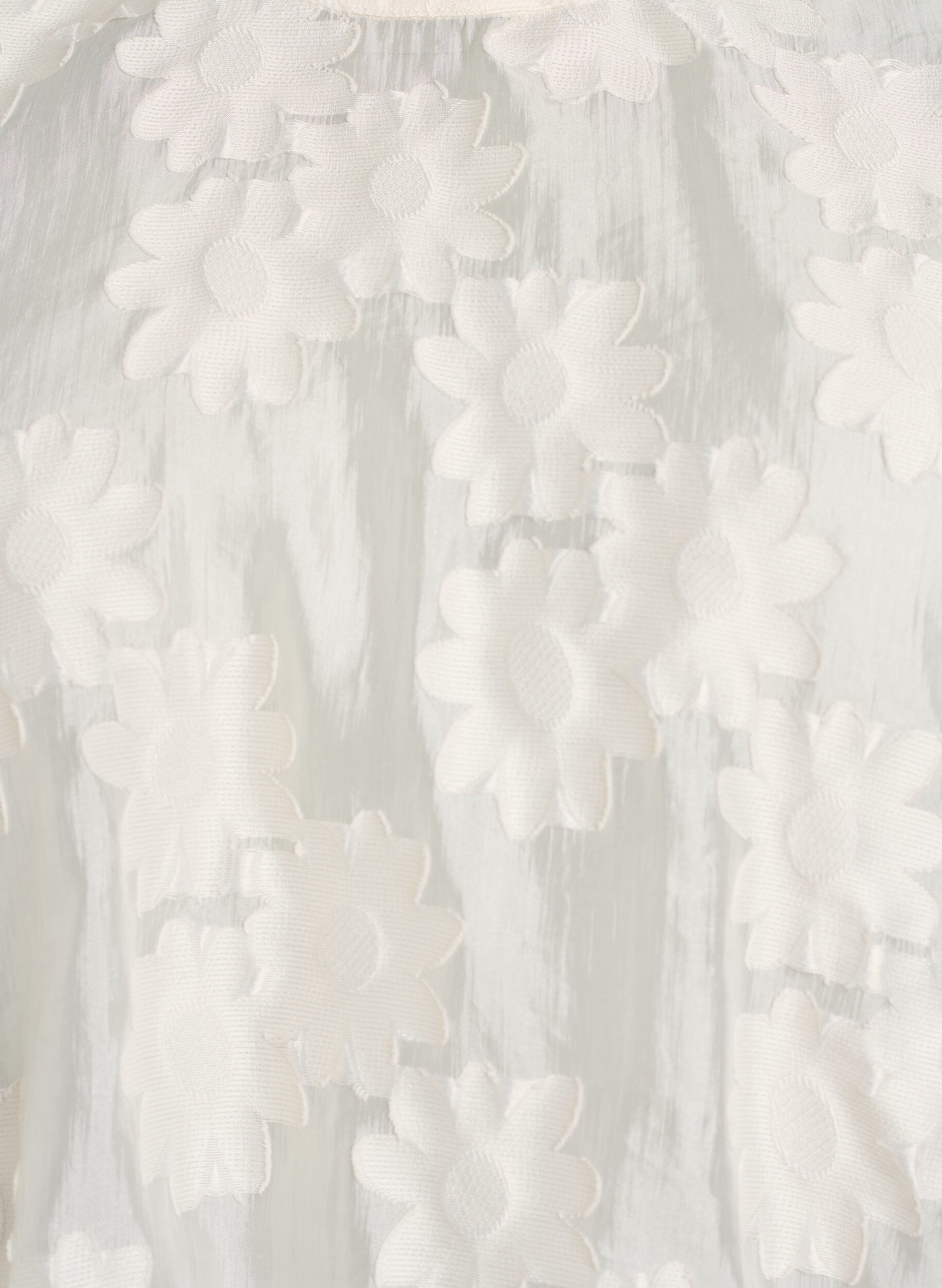 Zizzi &AElig;rmel&oslash;s top i jacquard med blomsterstruktur, Vanilla, Packshot image number 2