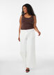 Ensfarvet basis top i bomuld, Brun, Model image number 1