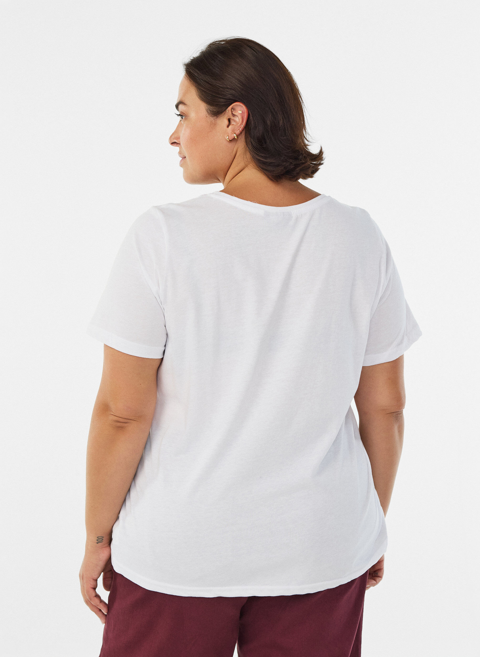 Zizzi FLASH - T-shirt med motiv, Hvid, Model image number 2