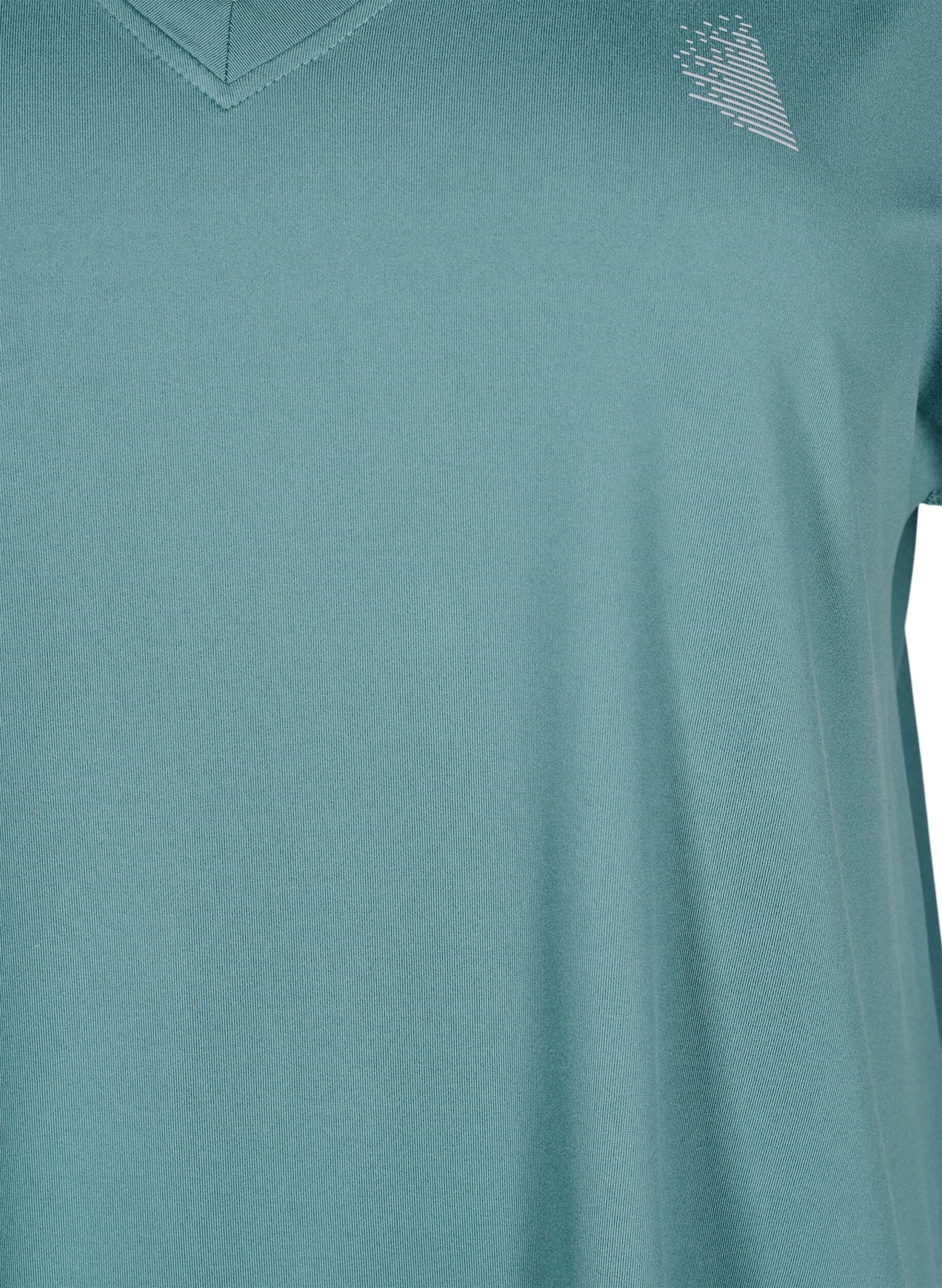 Zizzi L&oslash;s tr&aelig;nings t-shirt med v-hals, Gr&oslash;n, Packshot image number 2