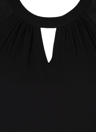 Bluse med 3/4 ærmer og sten i bunden , Black, Packshot image number 2