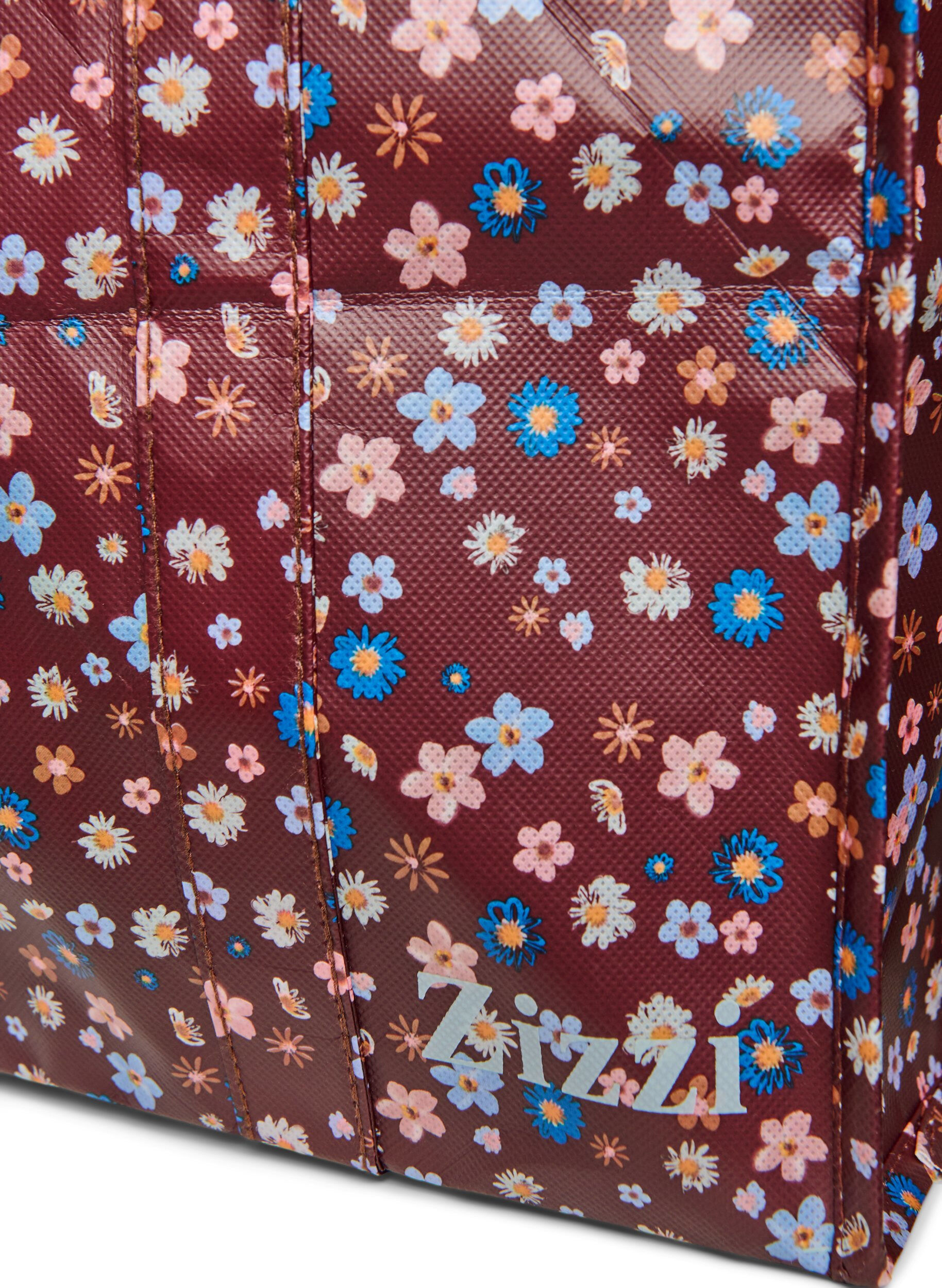 ZizziShoppingbag med lynl&aring;s, Brun, Packshot image number 2