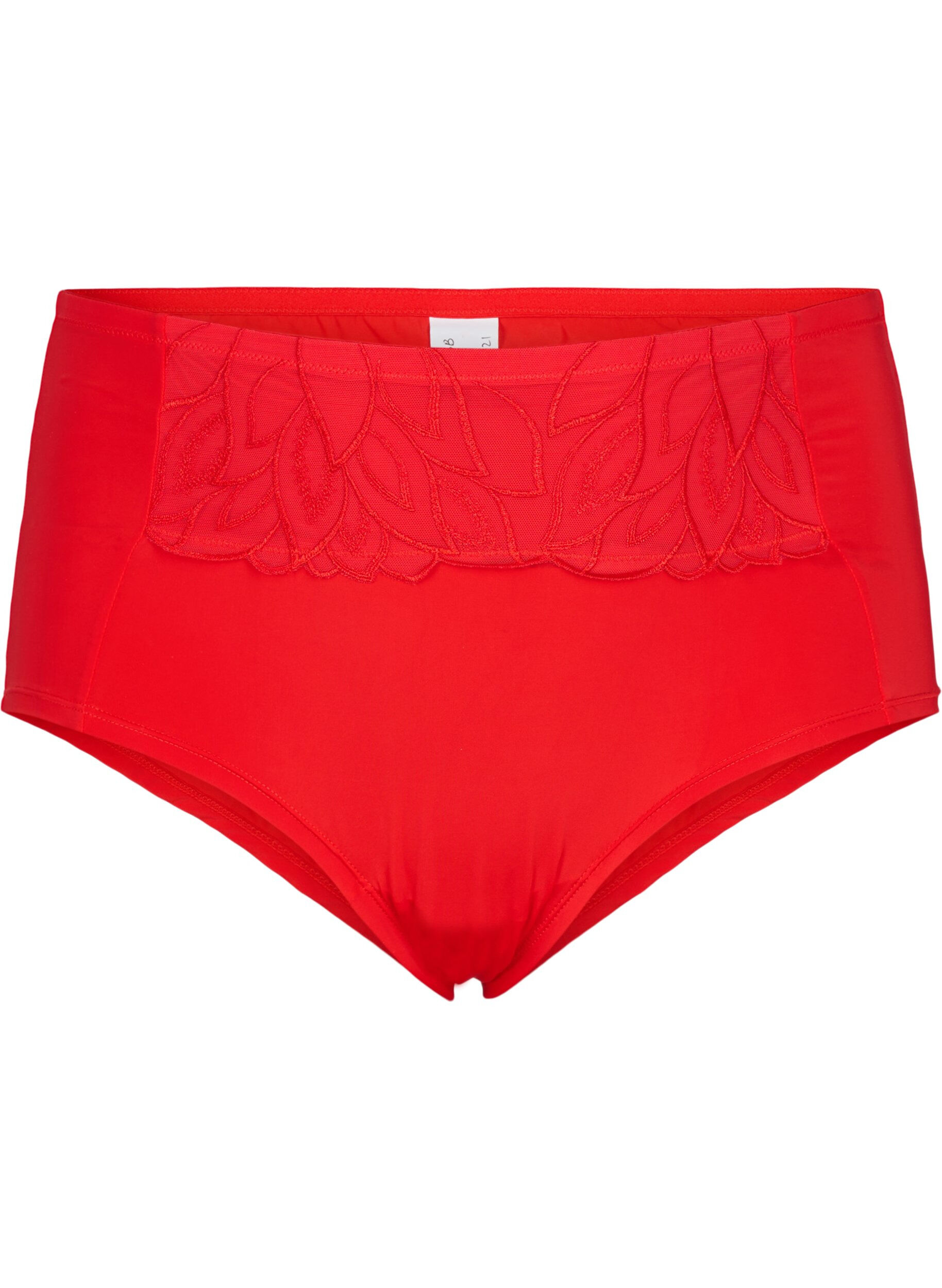 Zizzi Hipster med blonder og regul&aelig;r talje, Salsa, Packshot image number 0