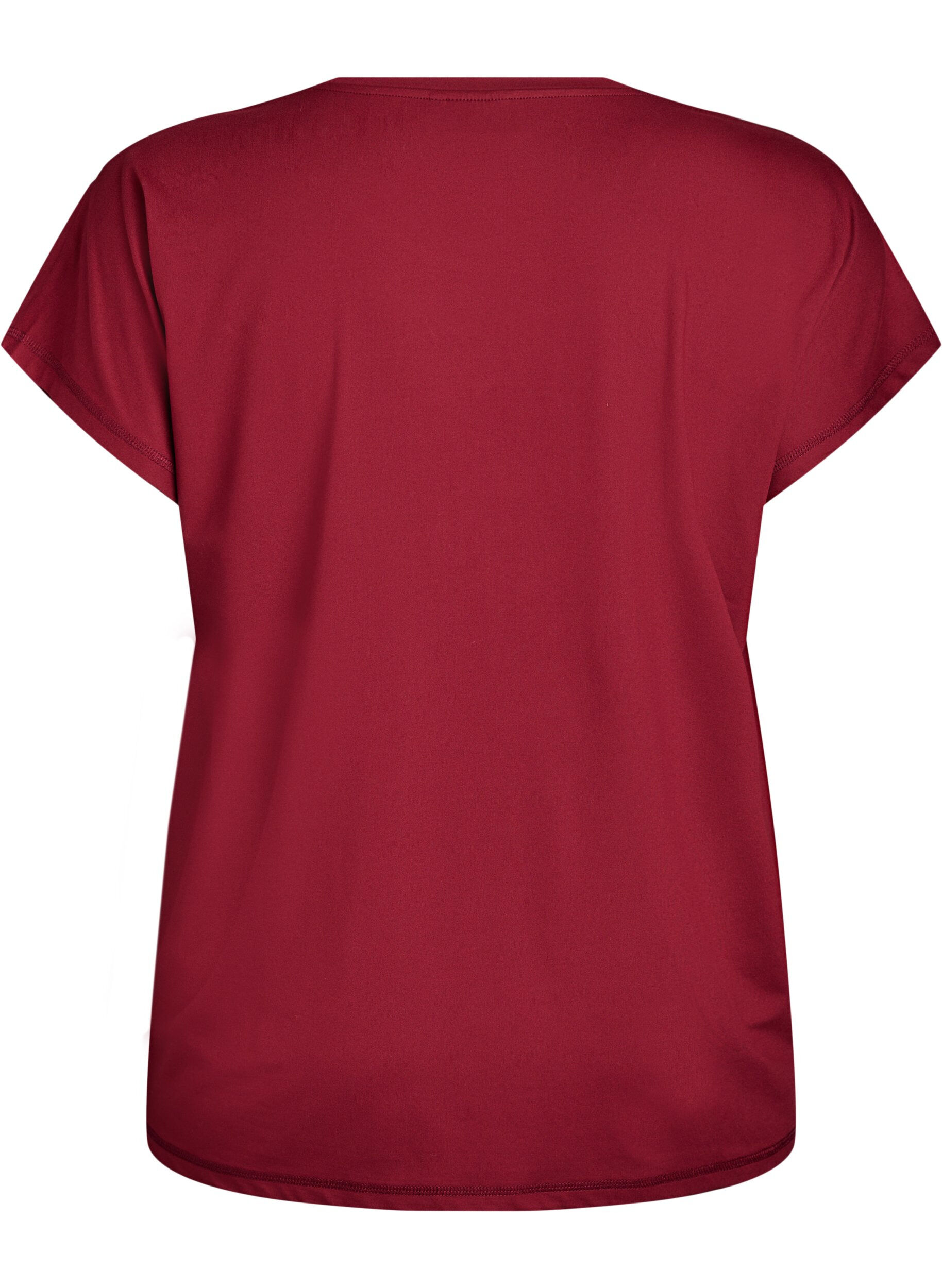 ZizziEnsfarvet tr&aelig;nings t-shirt, R&oslash;d, Packshot image number 1