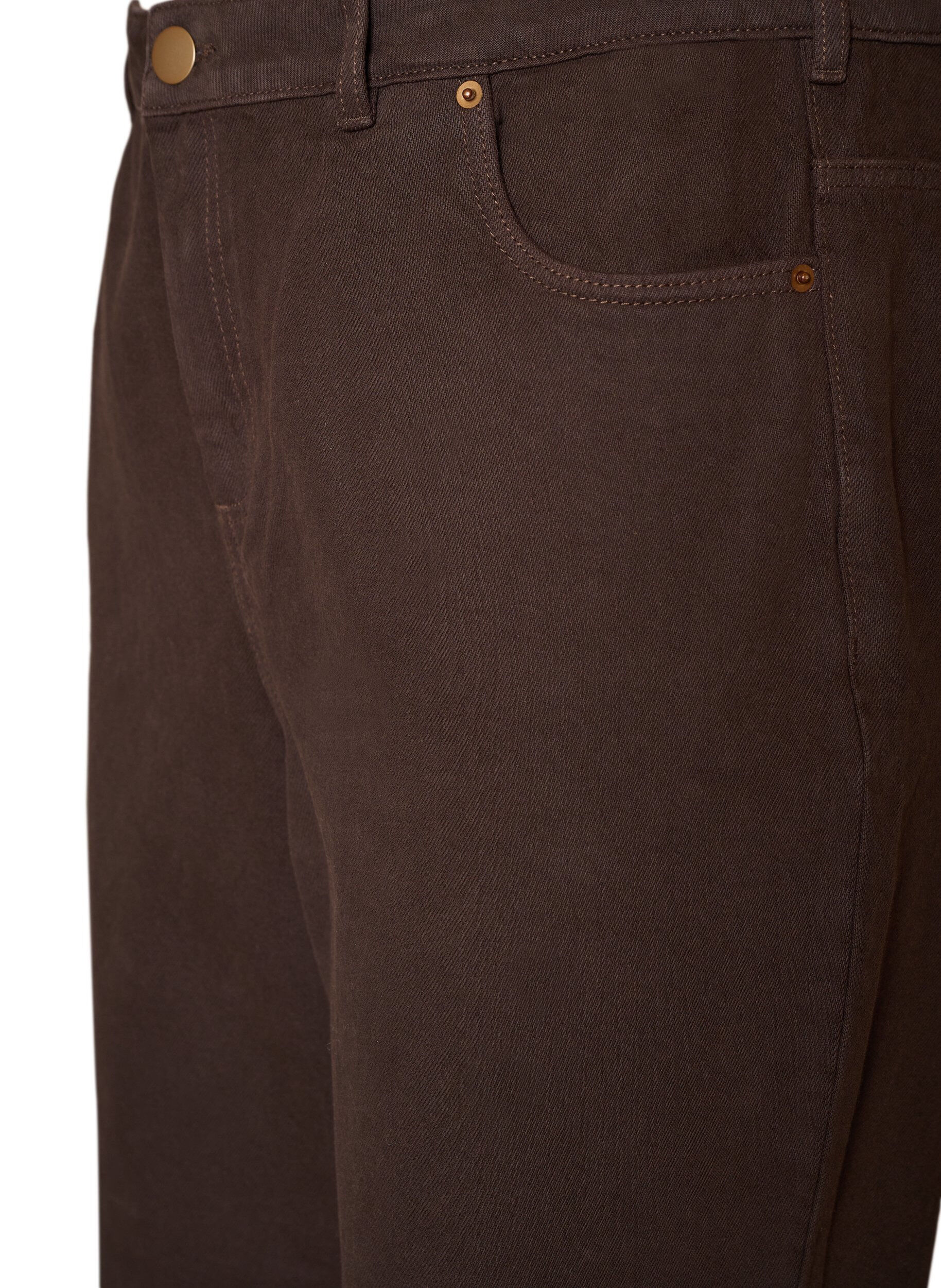 ZizziFarvede Kiana jeans med lige pasform, Brun, Packshot image number 2