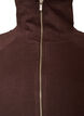 Sweatcardigan med h&oslash;j krave og lynl&aring;s, Brun, Packshot image number 2