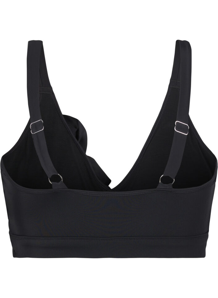 Bikini top med fl&aelig;ser og udtagelig indl&aelig;g, Sort, Packshot image number 1
