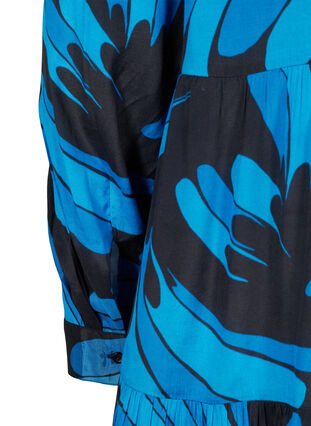 Printet viskose tunika med lynlås, Dark Blue AOP, Packshot image number 3