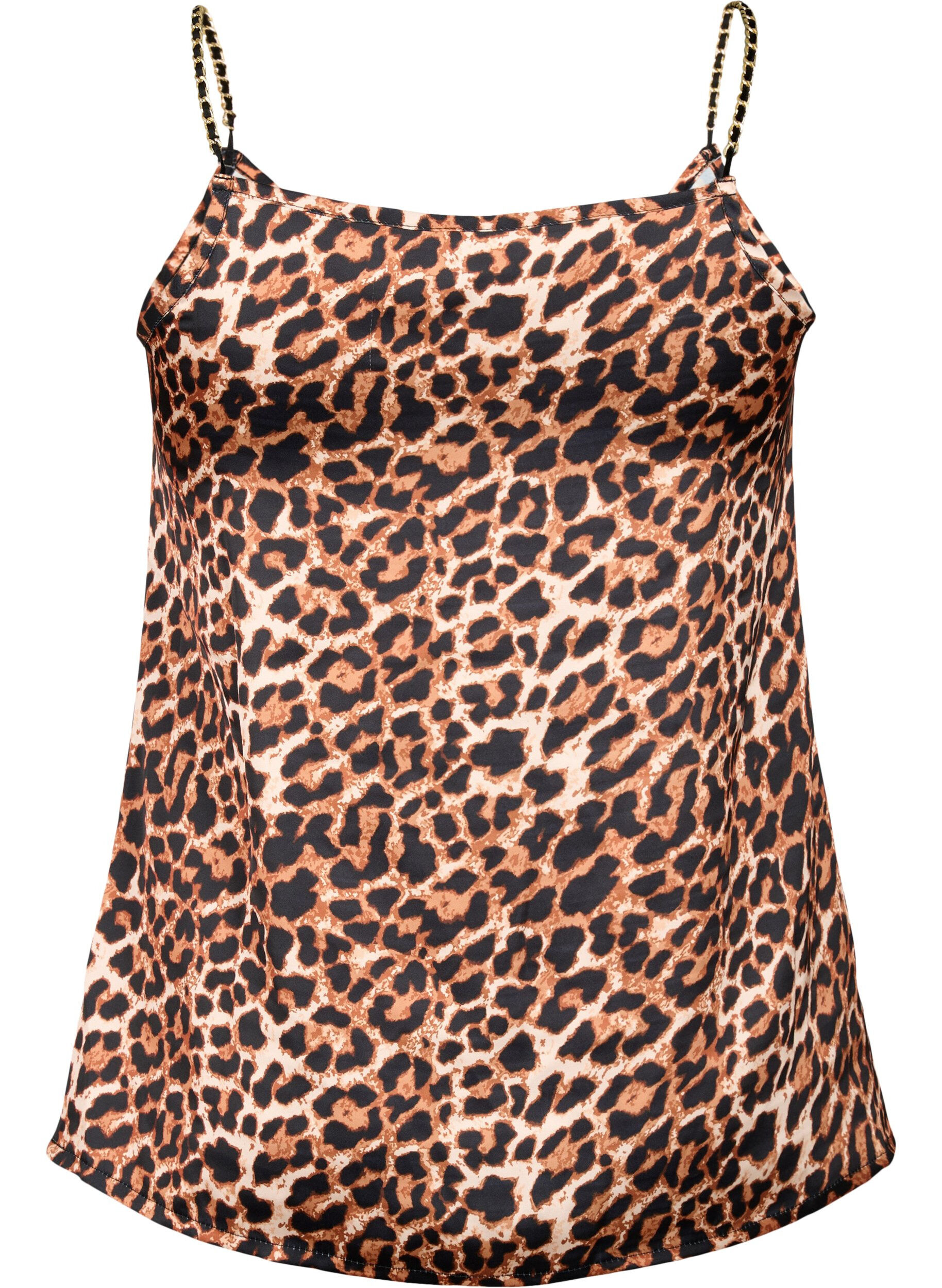 Zizzi Leoprintet top med k&aelig;destropper, Leopard AOP, Packshot image number 1