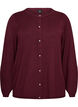 Cardigan med runde knapper, R&oslash;d, Packshot image number 0