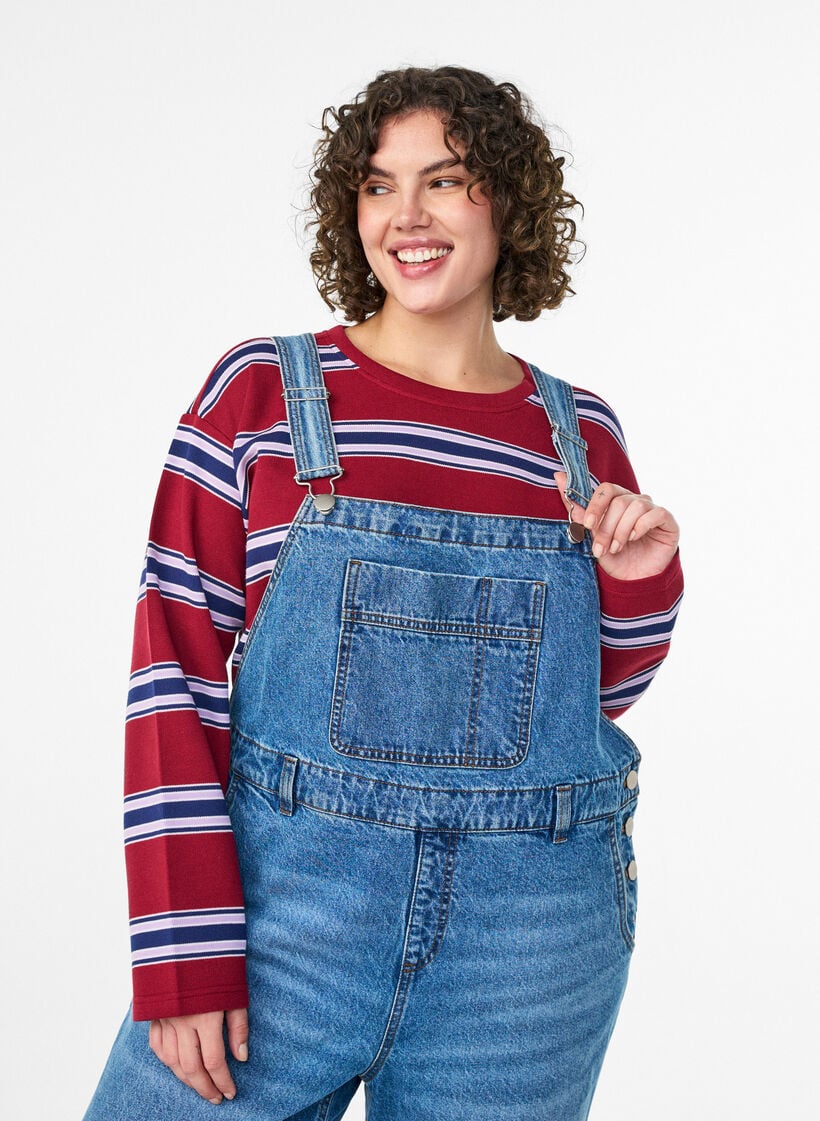 Denim-overalls med brede ben, Bl&aring;, Model image number 2