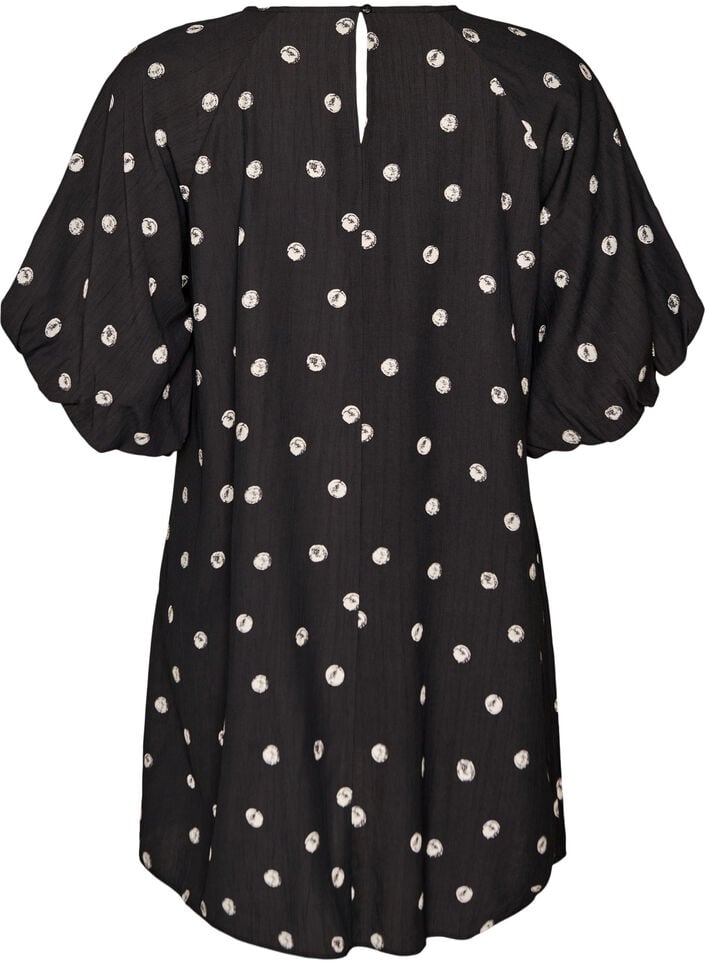 Kort kjole i viskose med ballon&aelig;rmer, 9990, Packshot image number 1