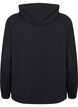 Sweat cardigan med hætte og lommer, Black, Packshot image number 1