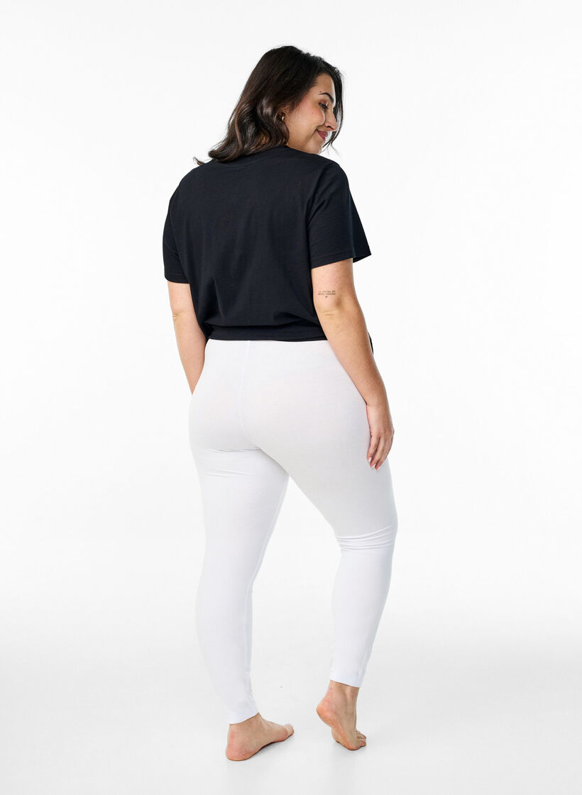 Basis leggings i viskose, Hvid, Model image number 2