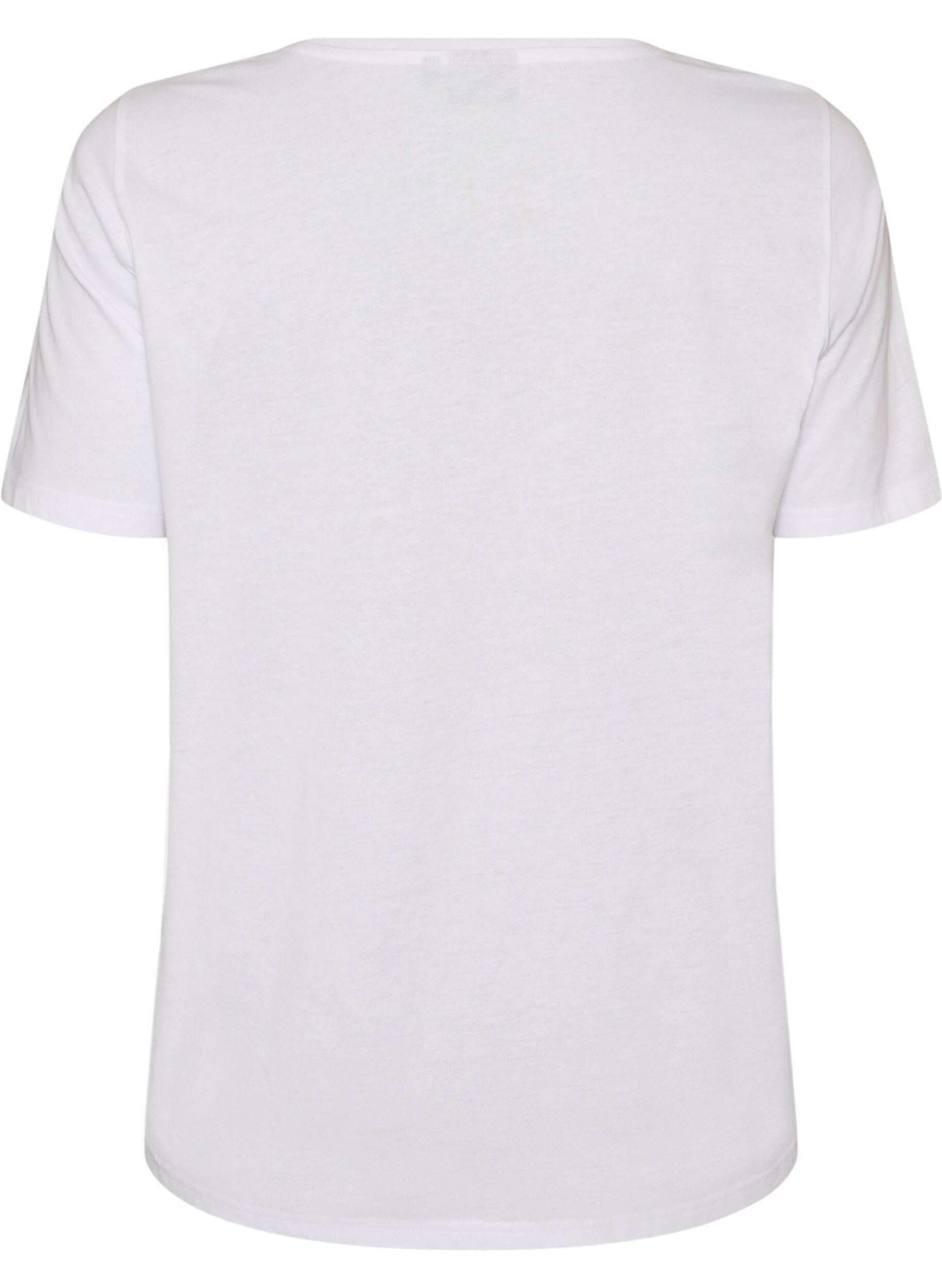 ZizziT-shirt med motiv, Hvid, Packshot image number 1