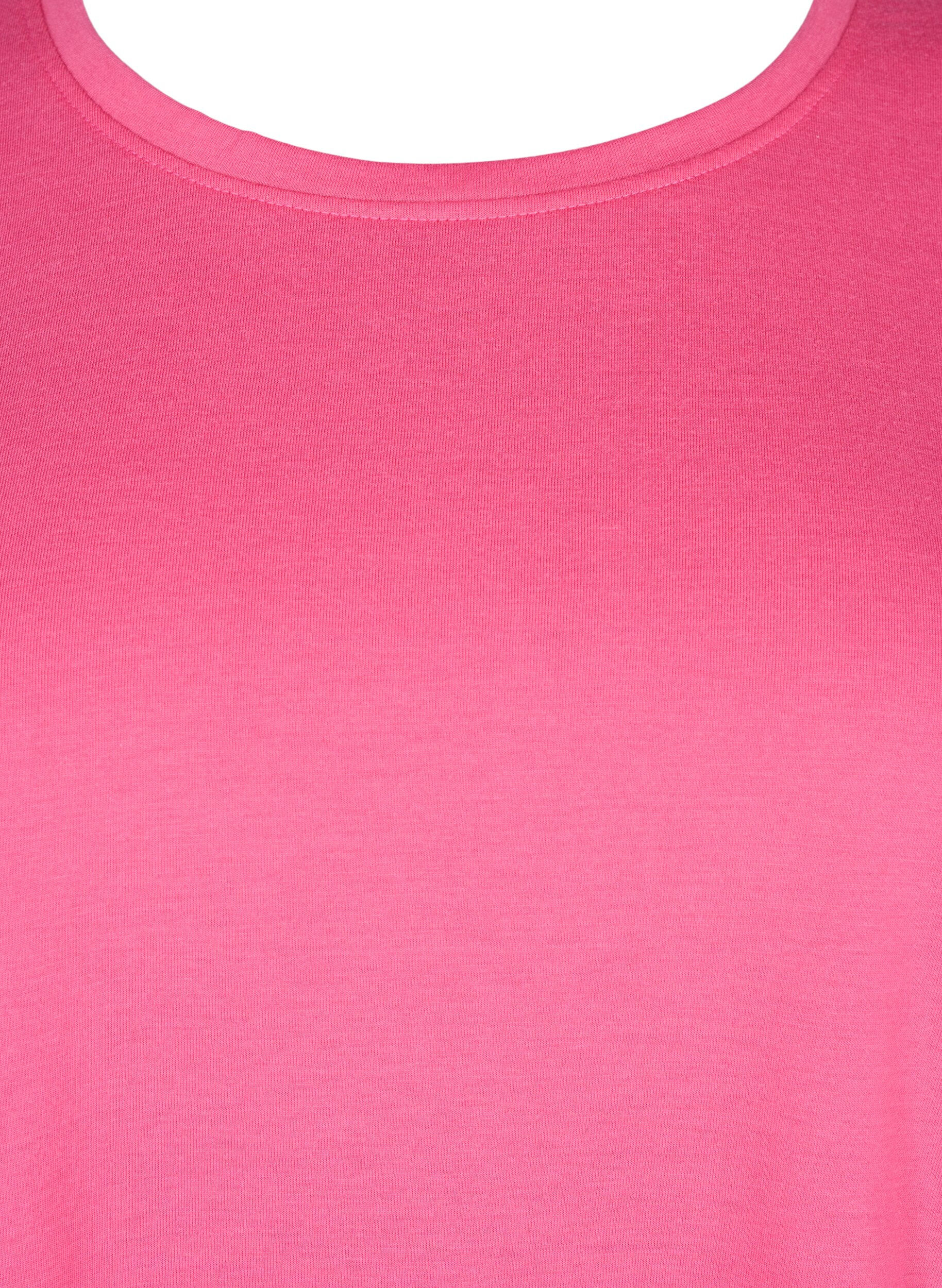 Zizzi FLASH - T-shirt med rund hals, Hot Pink, Packshot image number 2