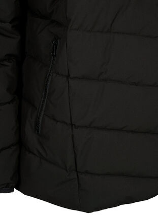 Kort pufferjakke med hætte, Black, Packshot image number 3