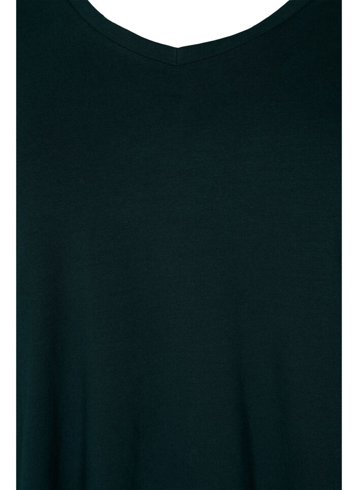 Ensfarvet basis t-shirt i bomuld, Gr&oslash;n, Packshot image number 2