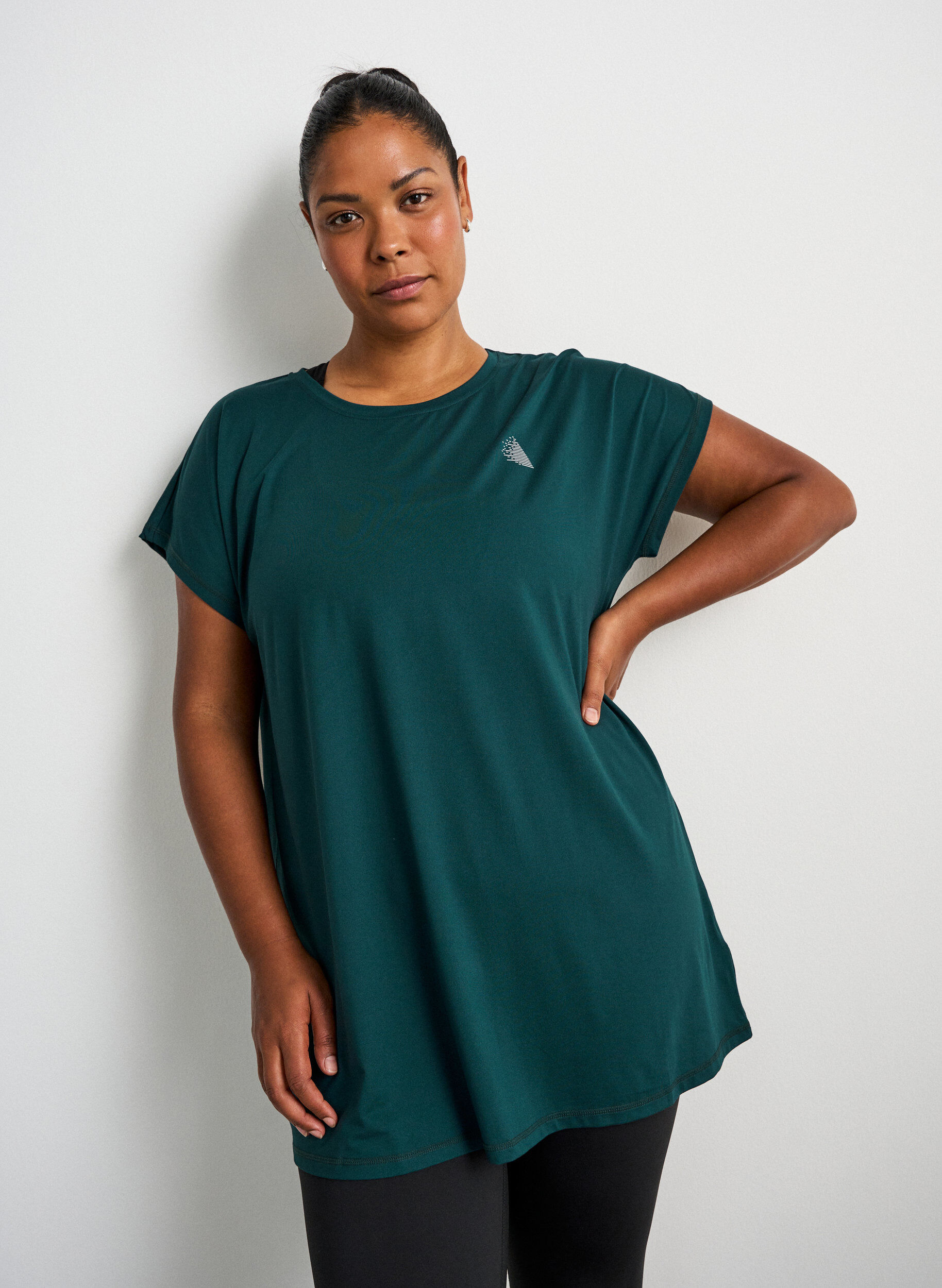 ZizziLang tr&aelig;nings t-shirt, Gr&oslash;n, Model image number 0