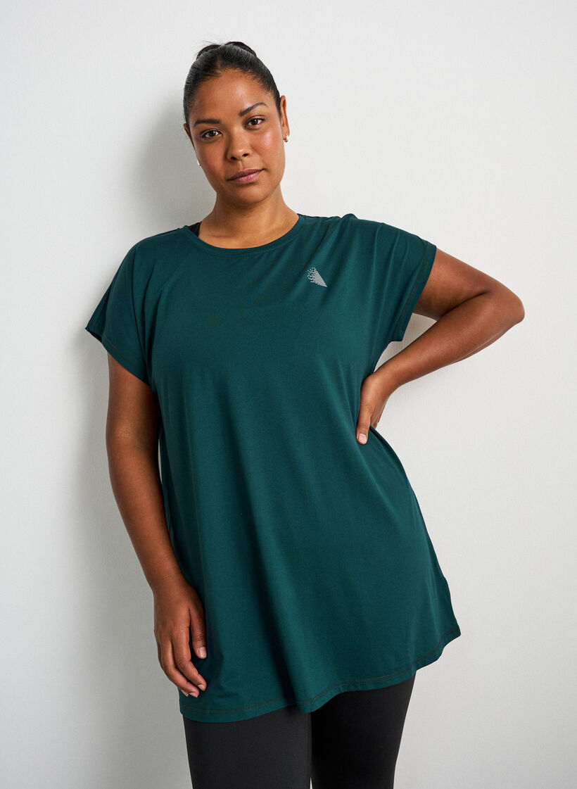 Lang tr&aelig;nings t-shirt, Gr&oslash;n, Model image number 0