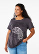 Bomulds t-shirt med print, Asphalt w. Tiger, Model image number 0
