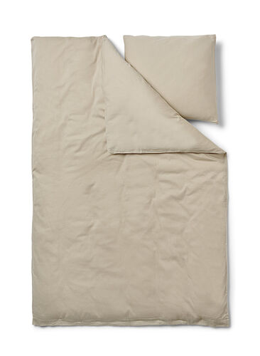 Ensfarvet sengesæt i bomuld, Oxford Tan, Packshot image number 1