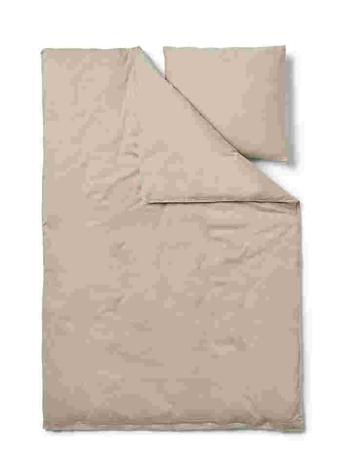 Ensfarvet sengesæt i bomuld, Oxford Tan, Packshot image number 1
