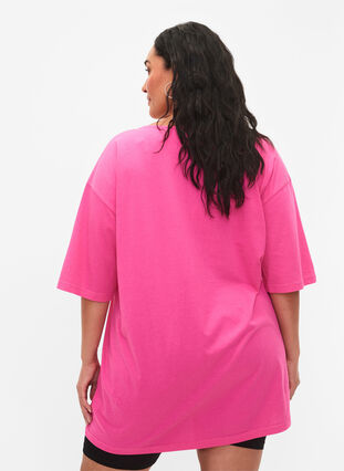 Oversize bomulds t-shirt med tryk, Shocking Pink ÉTOILÉ, Model image number 1