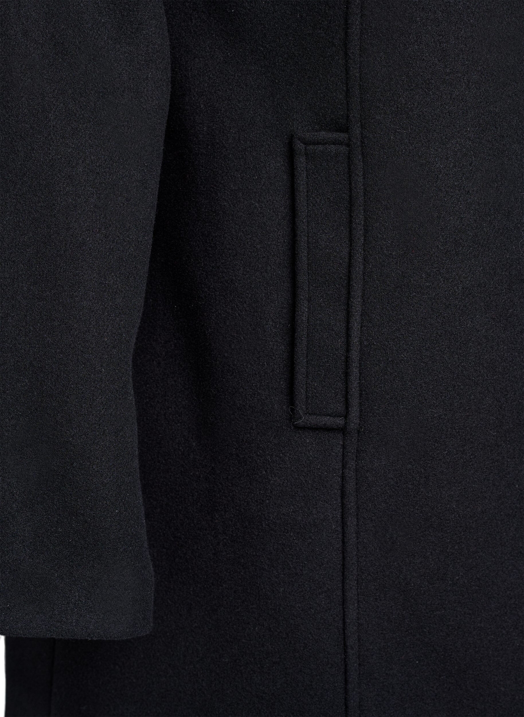 ZizziKort frakke med A-facon, Sort, Packshot image number 3