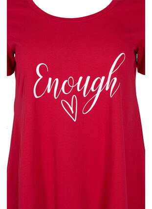 Kortærmet bomulds t-shirt med a-form, Tango Red ENOUGH, Packshot image number 2