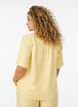 Skjortebluse med v-hals og korte &aelig;rmer, Gul, Model image number 2