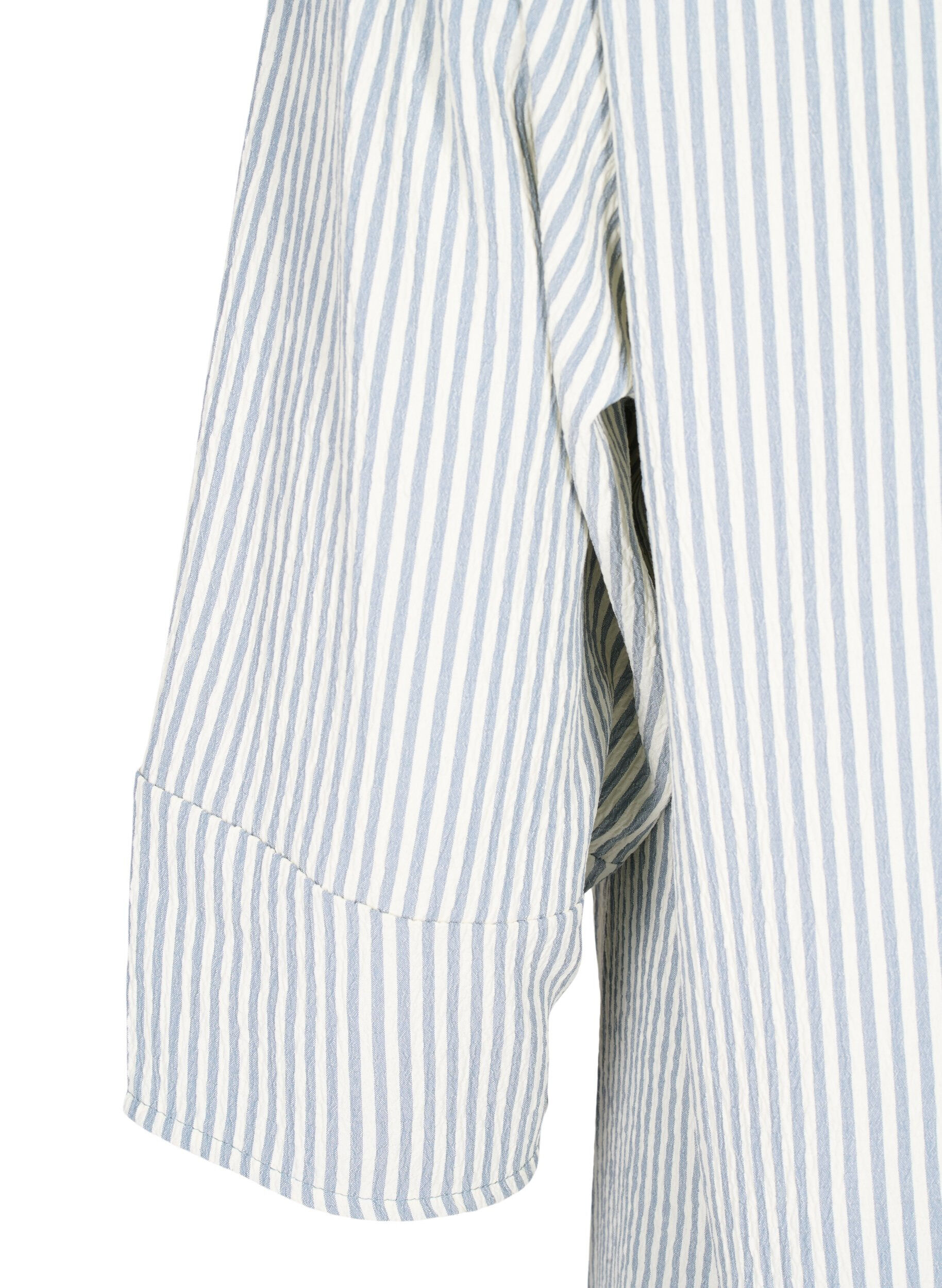 Zizzi Stribet kjole med 3/4 &aelig;rmer, Blue Stripe, Packshot image number 3