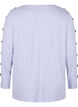 Langærmet bluse med knappedetaljer, Cosmic Sky Melange, Packshot image number 1