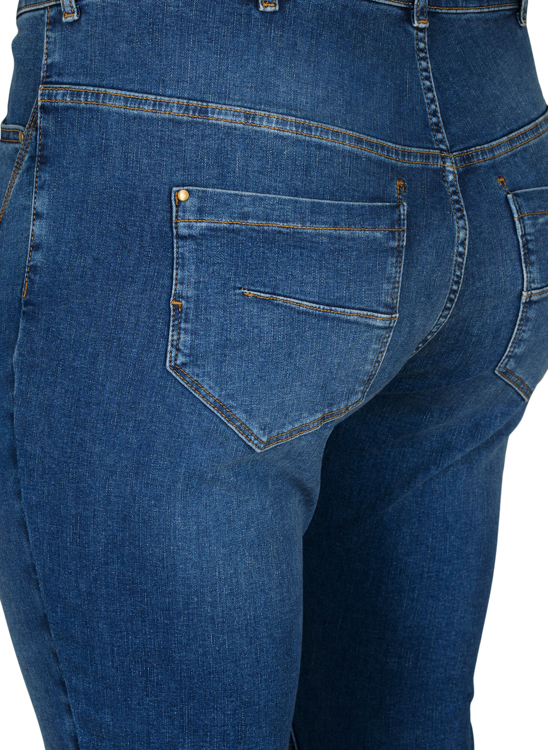 Zizzi Super slim Amy jeans med h&oslash;j talje, Blue denim, Packshot image number 3