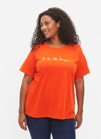 FLASH - T-shirt med motiv, Orange.com, Model
