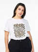 T-shirt med leopard motiv , Bright White w. Leo, Model image number 0